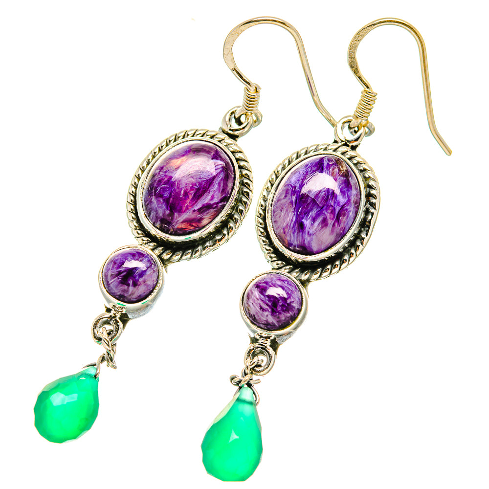 Charoite Earrings handcrafted by Anasilvercos - EARR418785