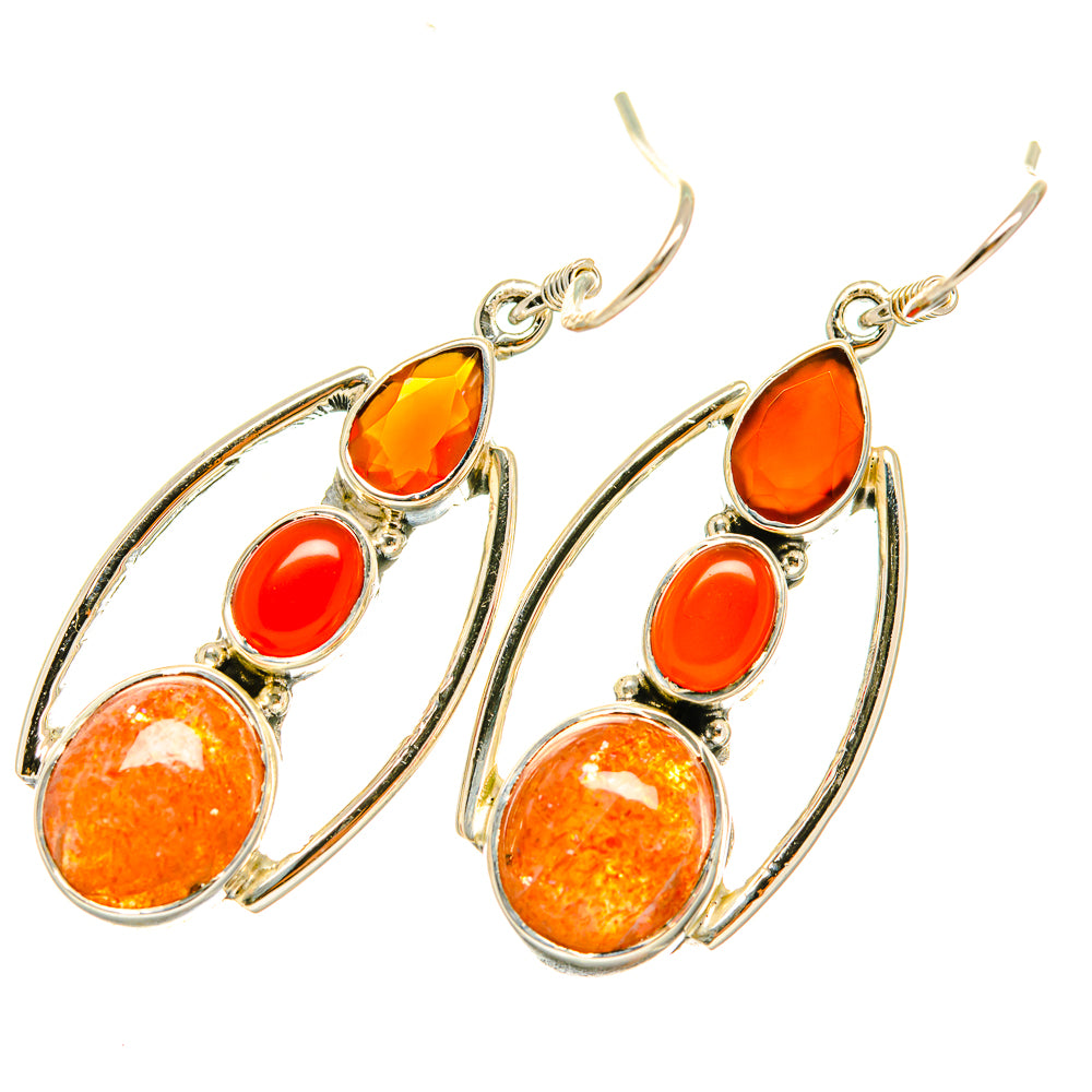 Sunstone Earrings handcrafted by Anasilvercos - EARR418788