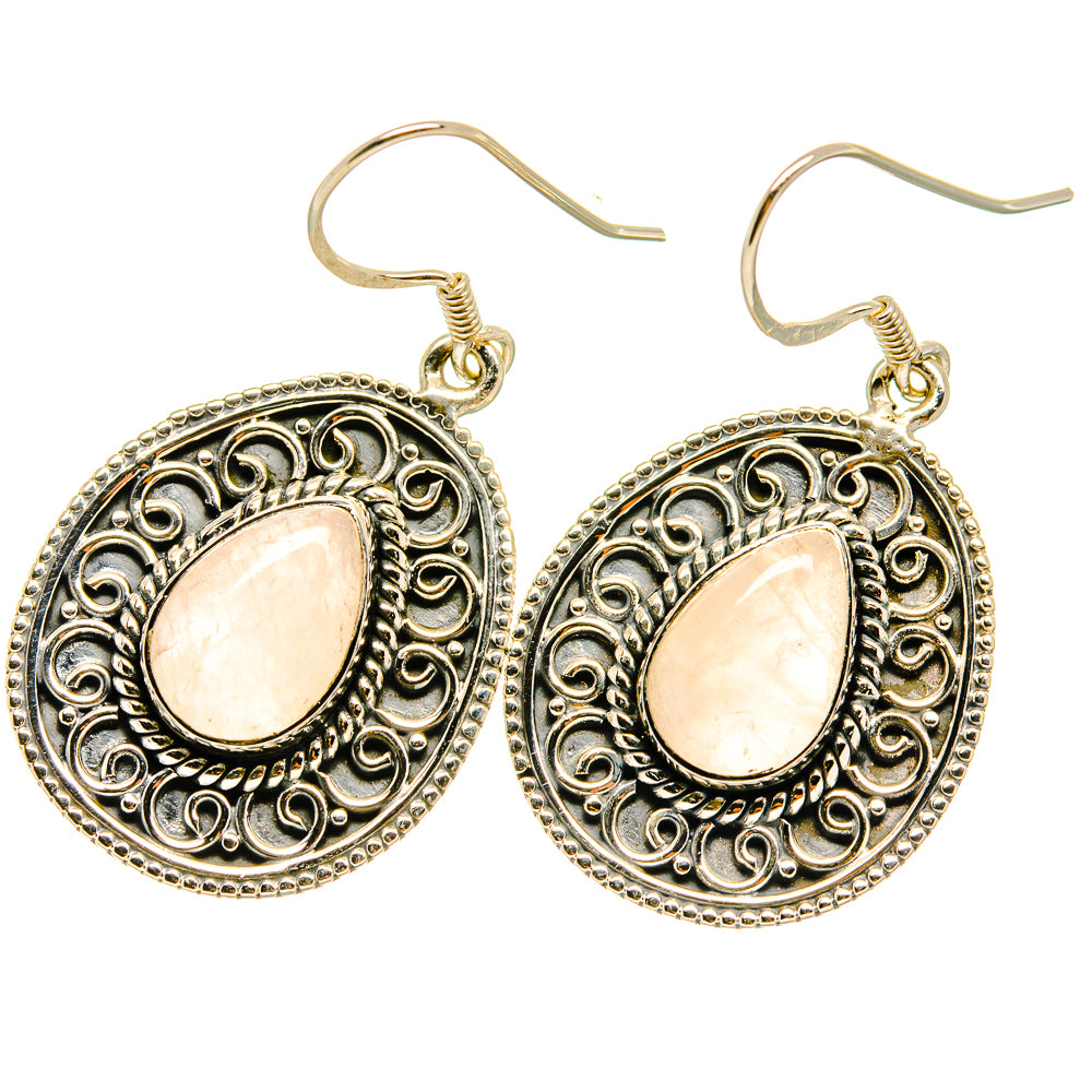 Rose Quartz Earrings handcrafted by Anasilvercos - EARR418803