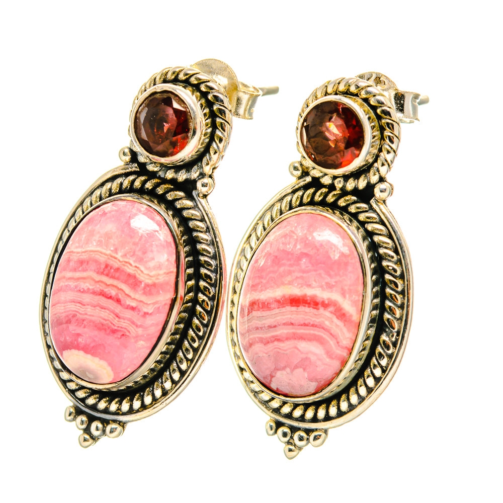 Rhodochrosite Earrings handcrafted by Anasilvercos - EARR418822