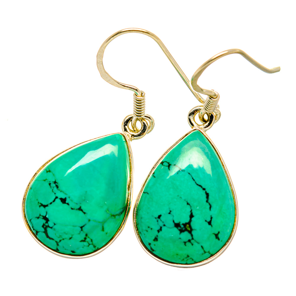 Tibetan Turquoise Earrings handcrafted by Anasilvercos - EARR418827