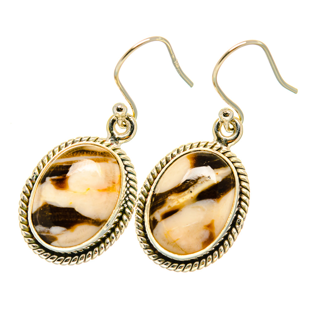 Peanut Wood Jasper Earrings handcrafted by Anasilvercos - EARR418829