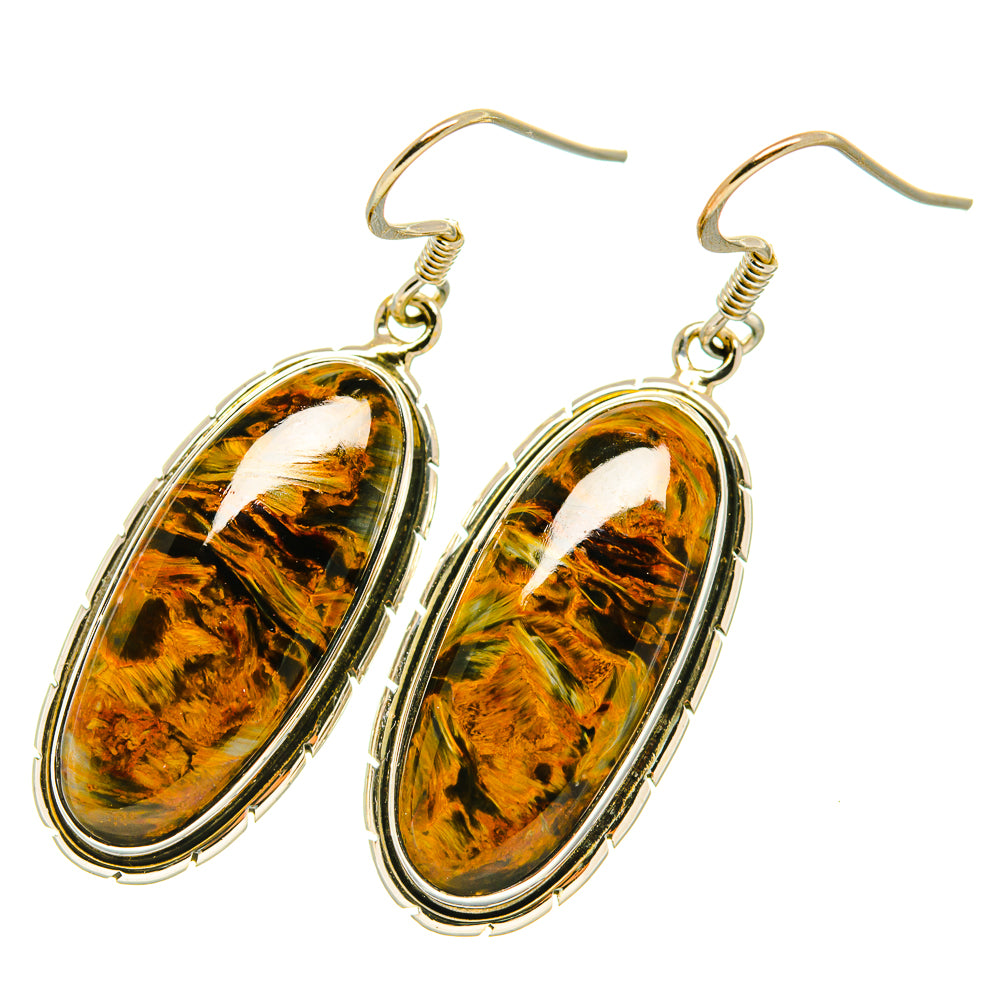 Golden Pietersite Earrings handcrafted by Anasilvercos - EARR418859