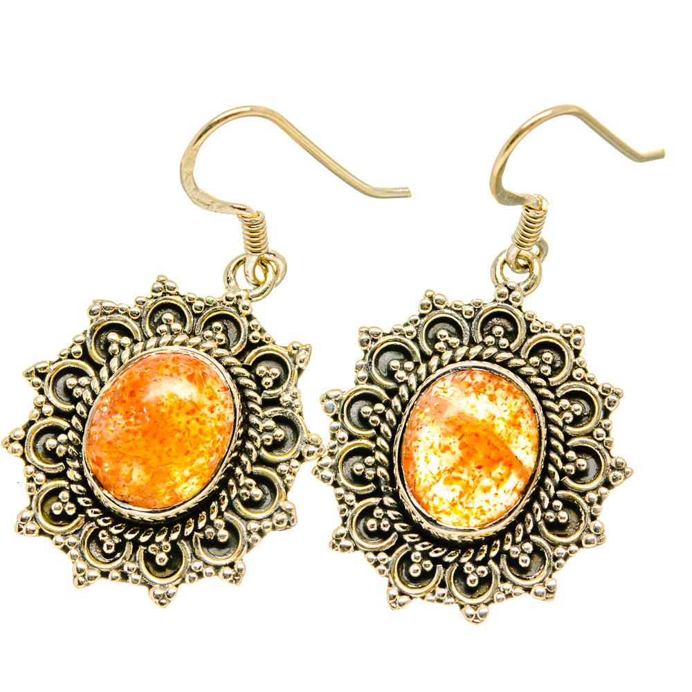 Sunstone Earrings handcrafted by Anasilvercos - EARR418898
