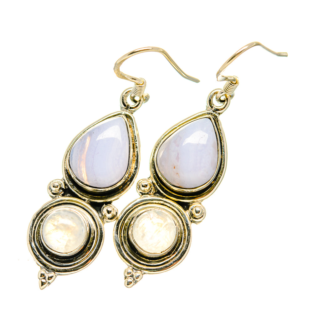 Blue Lace Agate Earrings handcrafted by Anasilvercos - EARR418906
