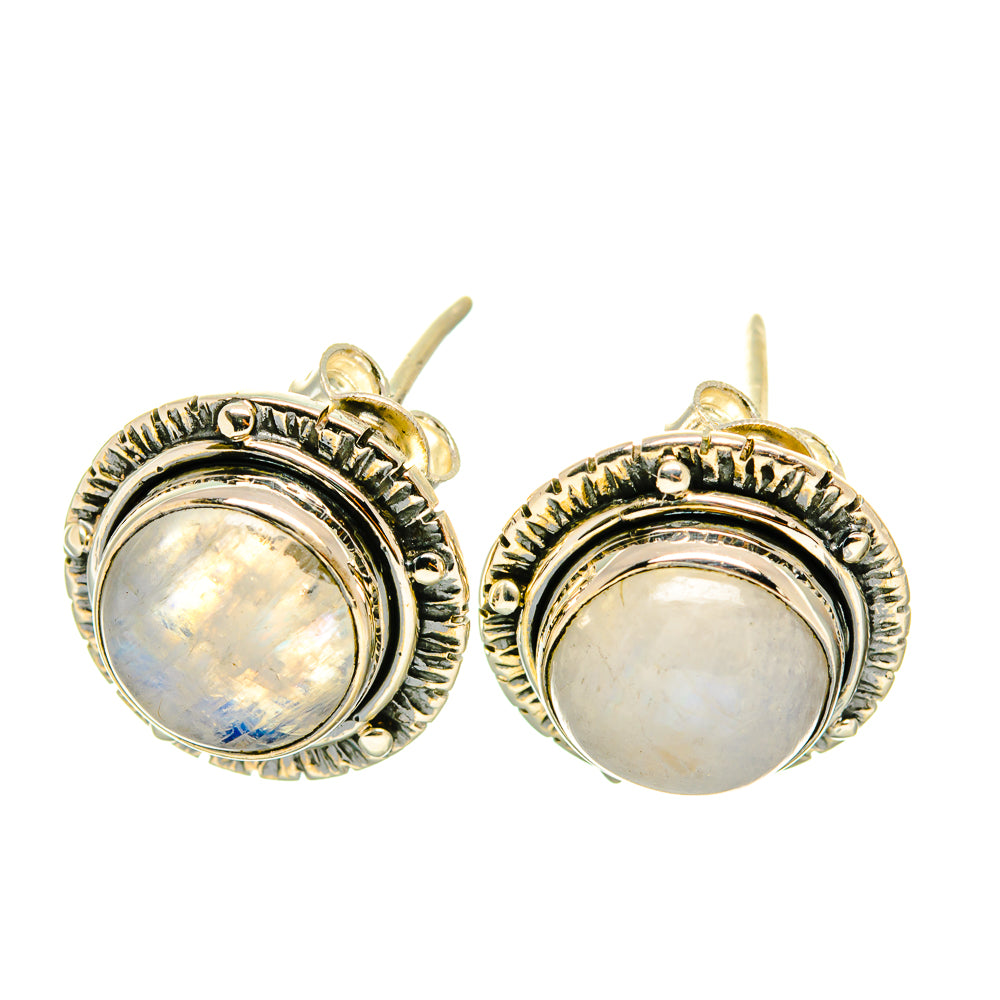 Rainbow Moonstone Earrings handcrafted by Anasilvercos - EARR418912