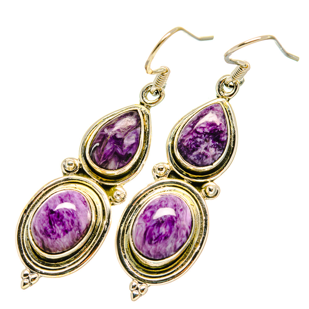 Charoite Earrings handcrafted by Anasilvercos - EARR418930