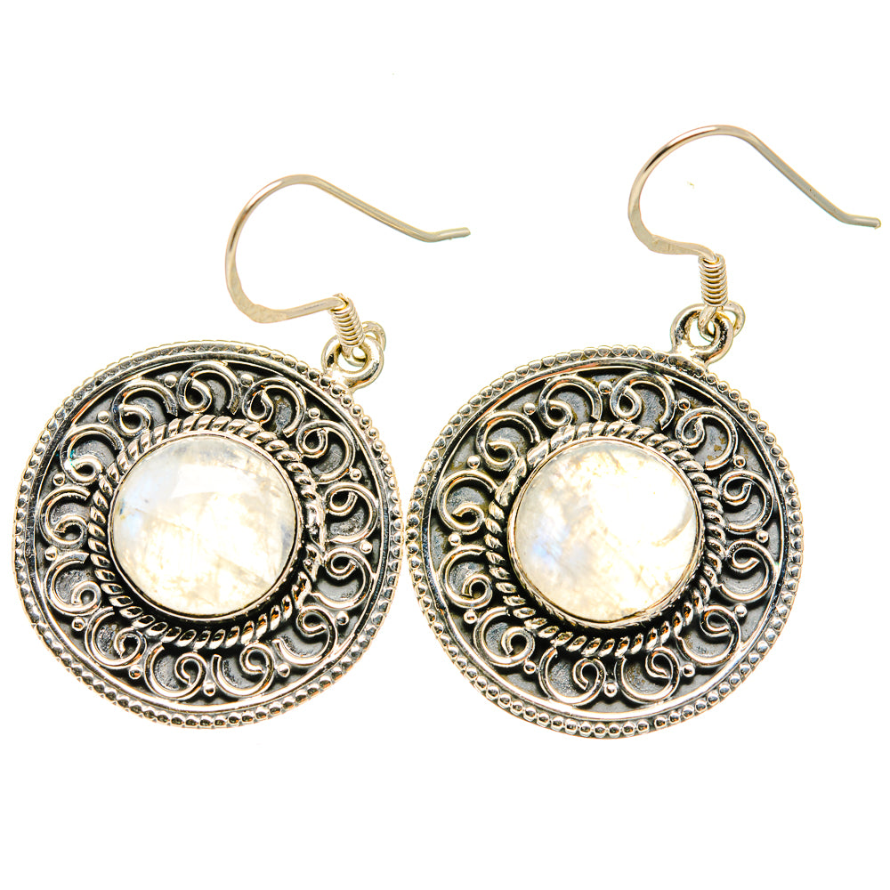 Rainbow Moonstone Earrings handcrafted by Anasilvercos - EARR418955