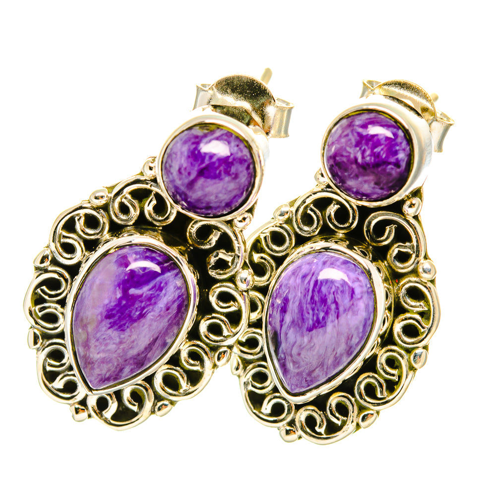 Charoite Earrings handcrafted by Anasilvercos - EARR418979