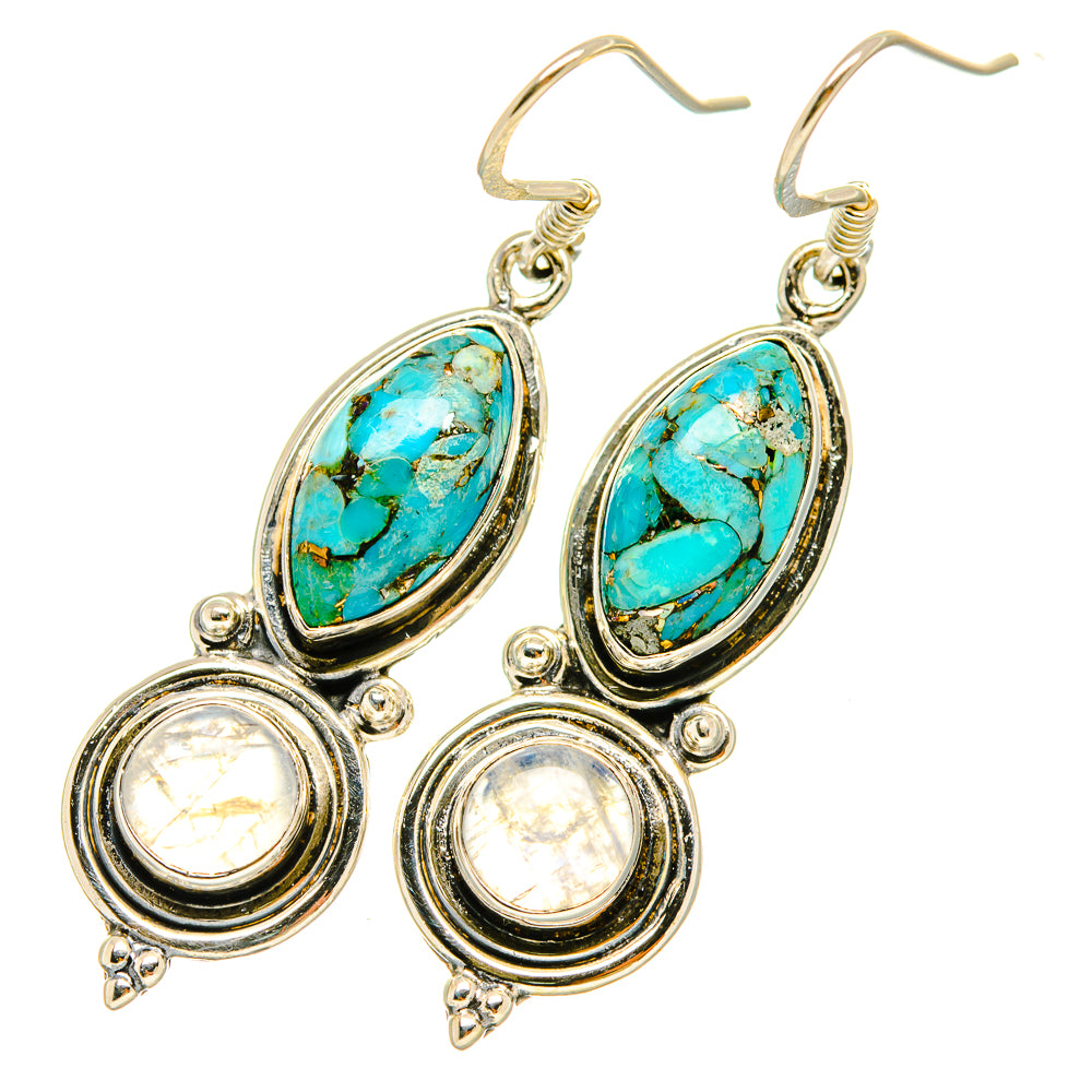 Blue Copper Composite Turquoise Earrings handcrafted by Anasilvercos - EARR418985