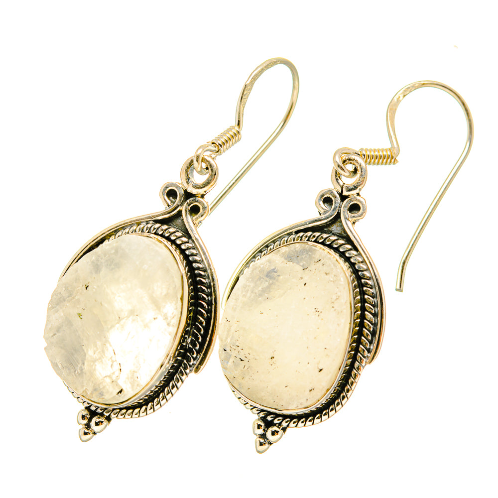 Rainbow Moonstone Earrings handcrafted by Anasilvercos - EARR419008