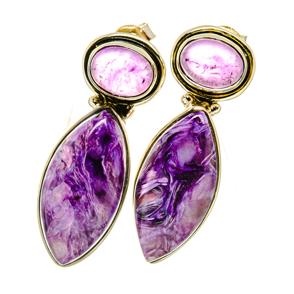 Charoite Earrings handcrafted by Anasilvercos - EARR419015