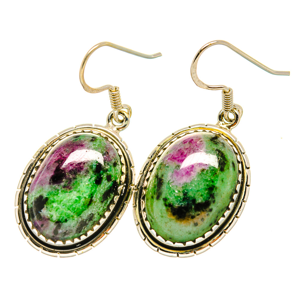 Ruby Zoisite Earrings handcrafted by Anasilvercos - EARR419028