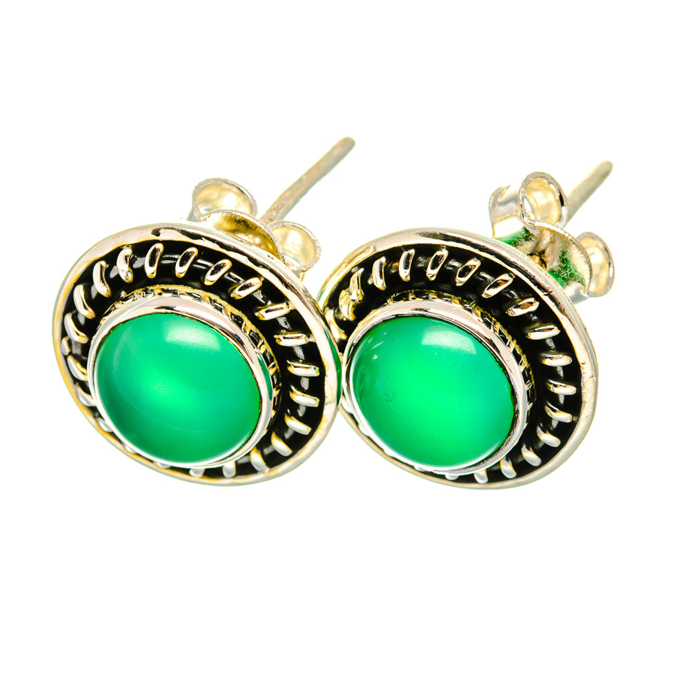 Green Onyx Earrings handcrafted by Anasilvercos - EARR419031