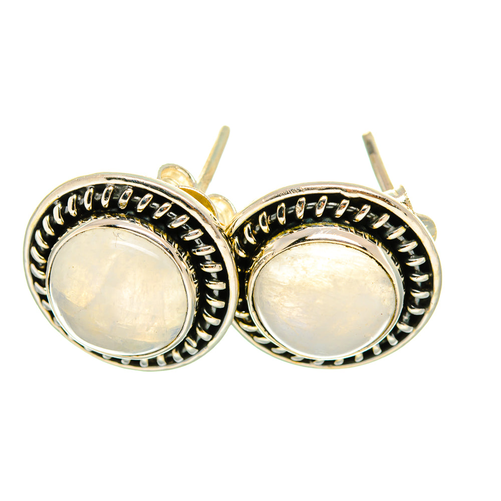 Rainbow Moonstone Earrings handcrafted by Anasilvercos - EARR419035