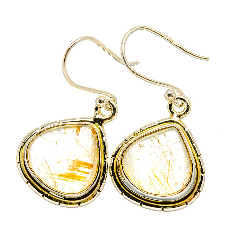 Rutilated Quartz Earrings handcrafted by Anasilvercos - EARR419040