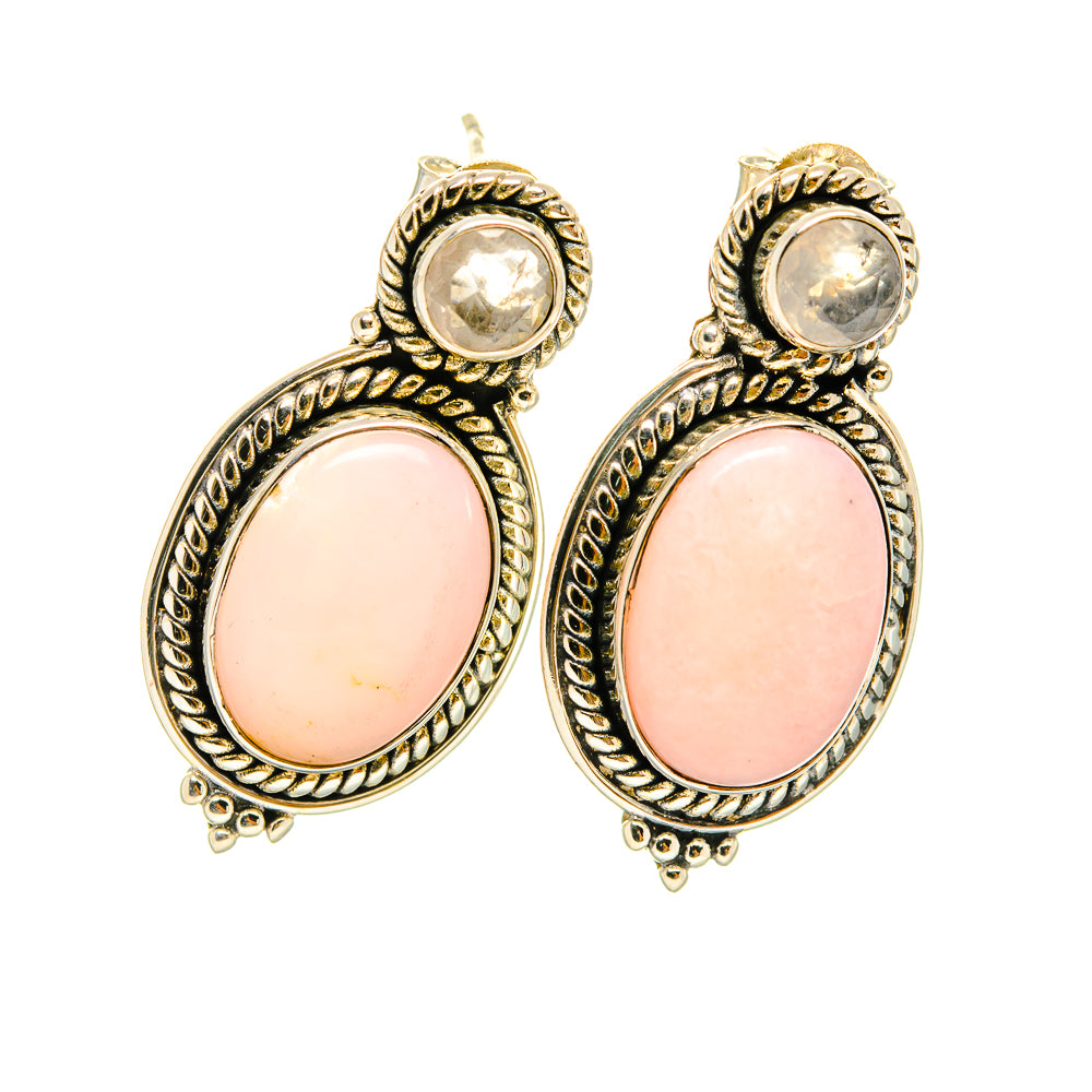 Pink Opal Earrings handcrafted by Anasilvercos - EARR419058