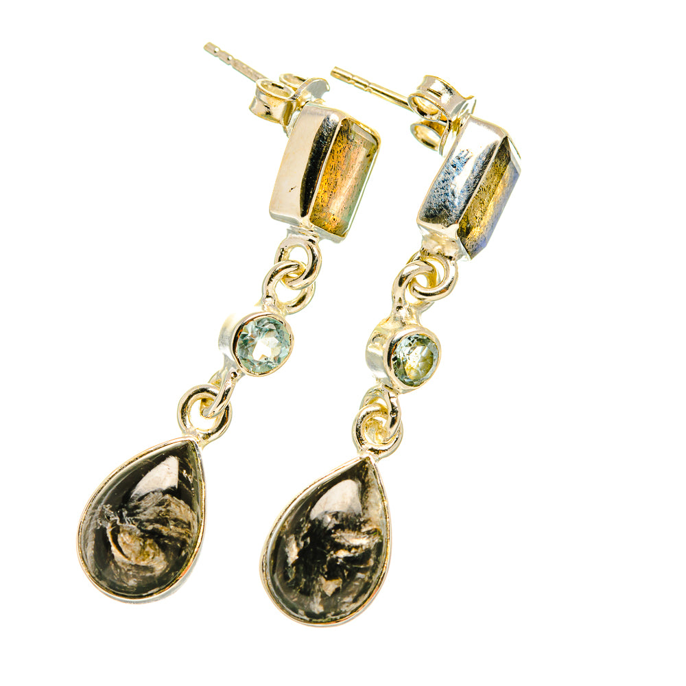 Golden Seraphinite Earrings handcrafted by Anasilvercos - EARR419067
