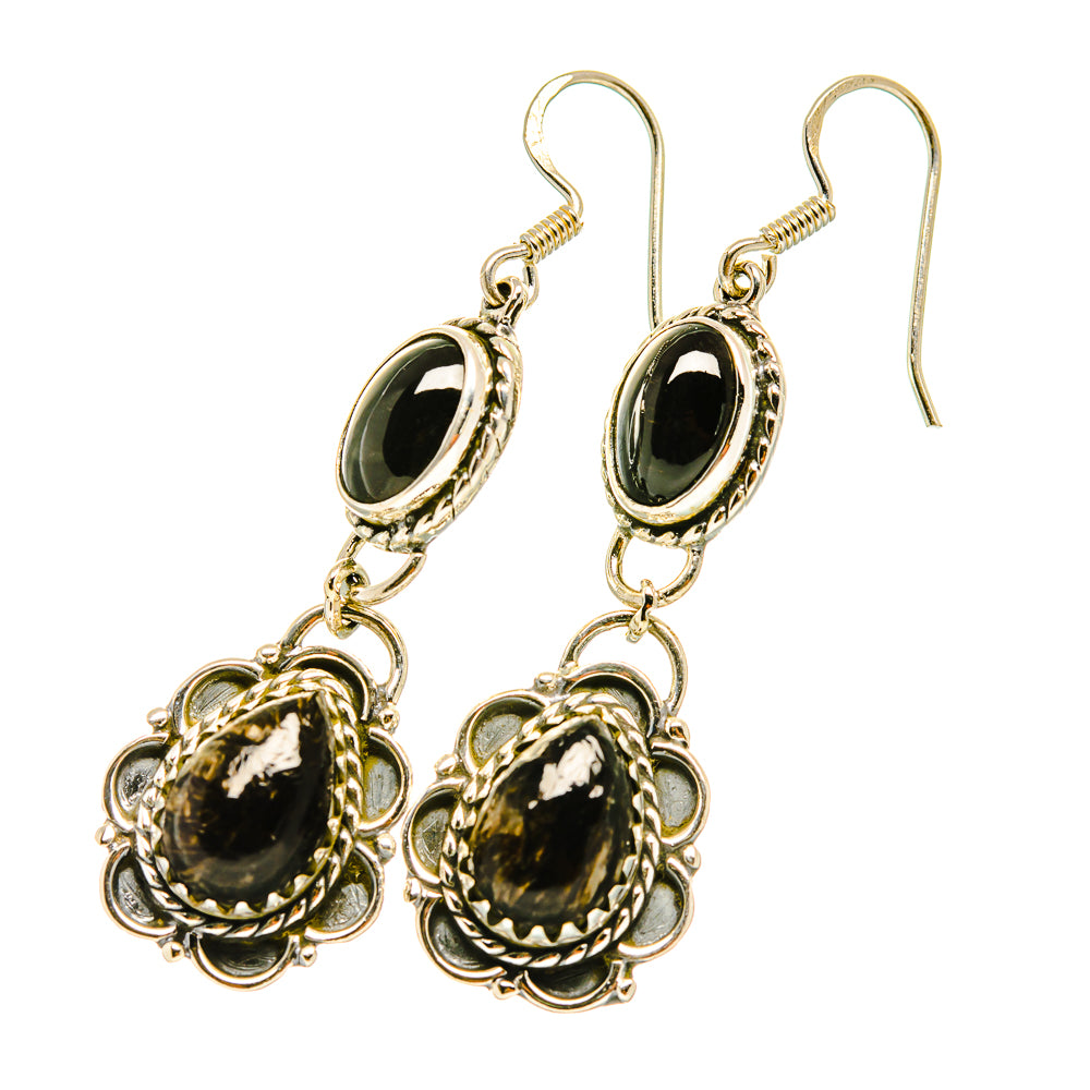 Golden Seraphinite Earrings handcrafted by Anasilvercos - EARR419070