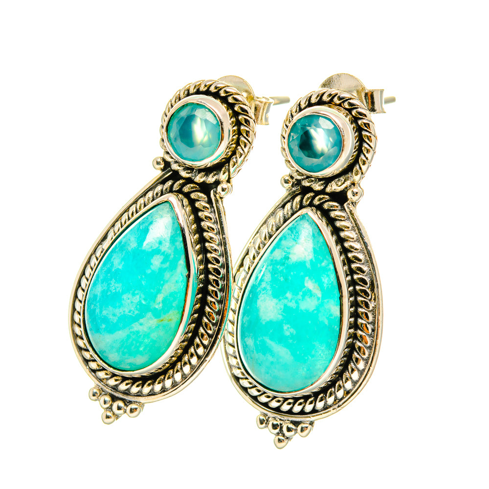 Peruvian Amazonite Earrings handcrafted by Anasilvercos - EARR419071