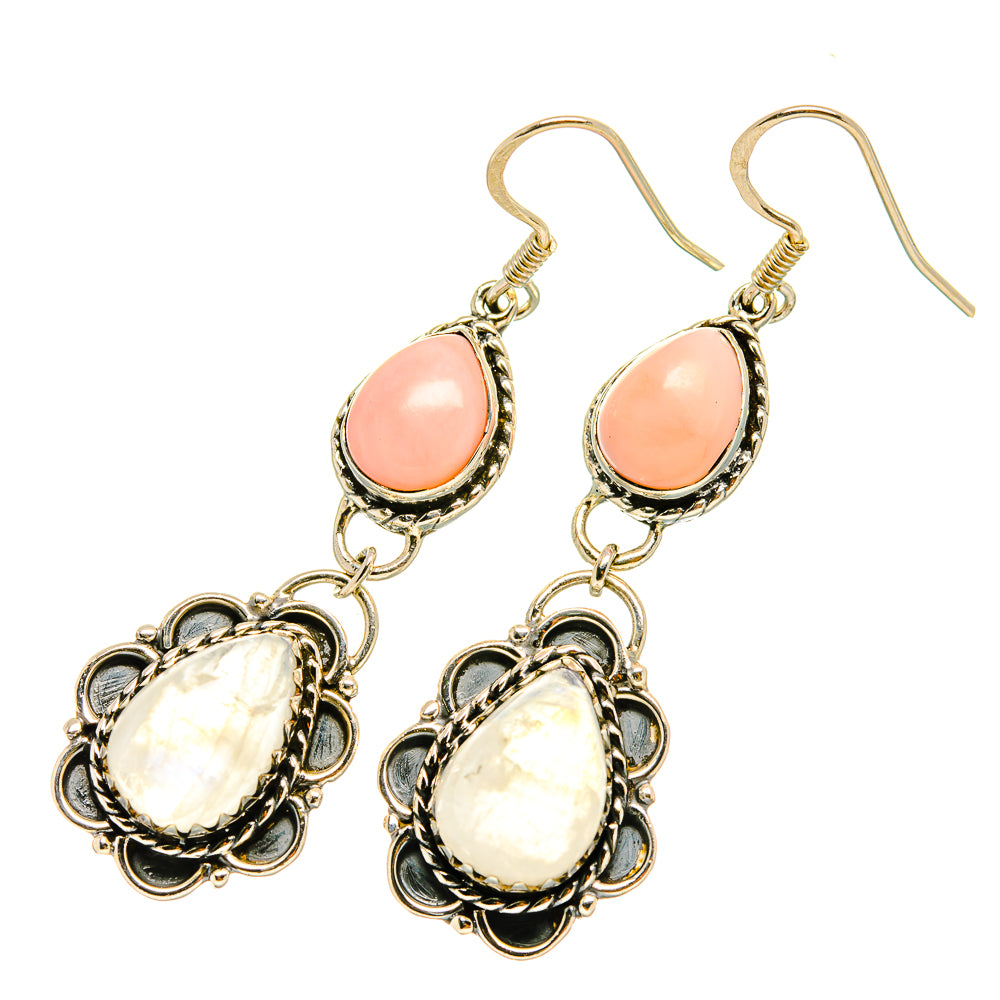 Rainbow Moonstone Earrings handcrafted by Anasilvercos - EARR419085