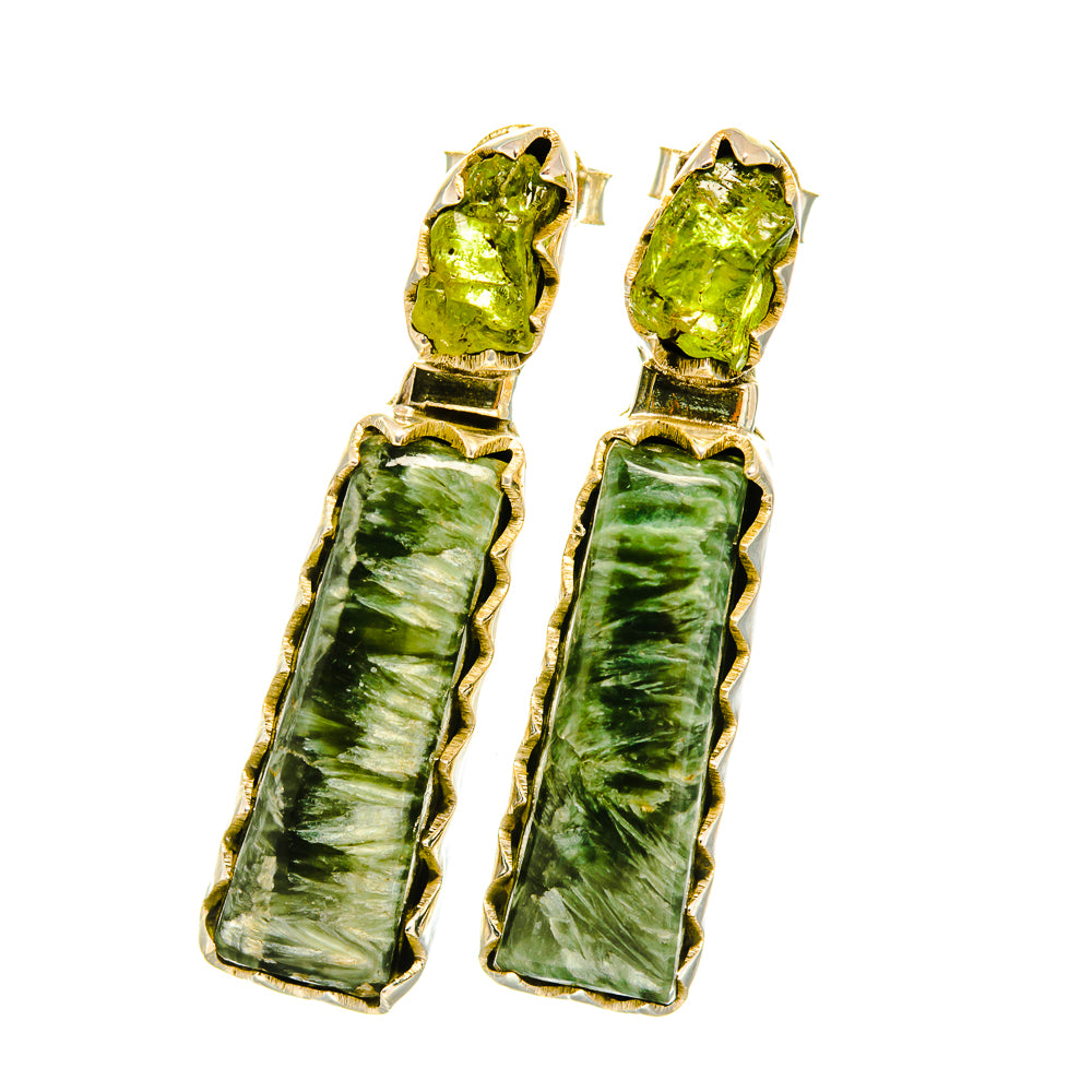 Seraphinite Earrings handcrafted by Anasilvercos - EARR419093