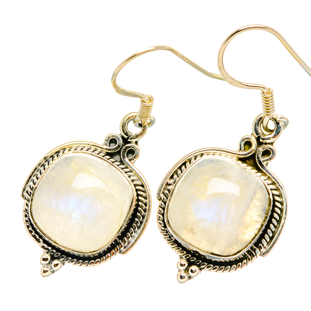 Rainbow Moonstone Earrings handcrafted by Anasilvercos - EARR419107