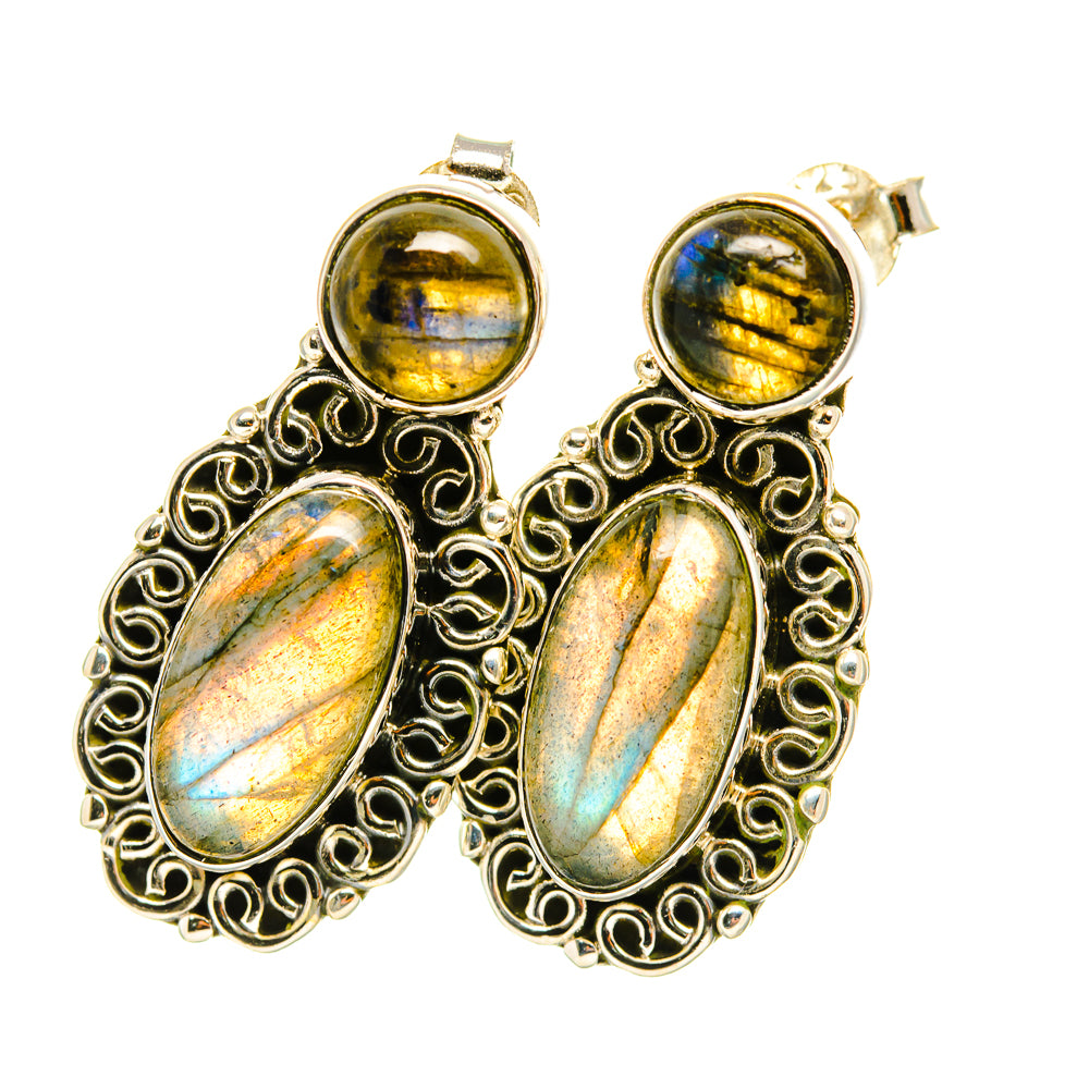 Labradorite Earrings handcrafted by Anasilvercos - EARR419114