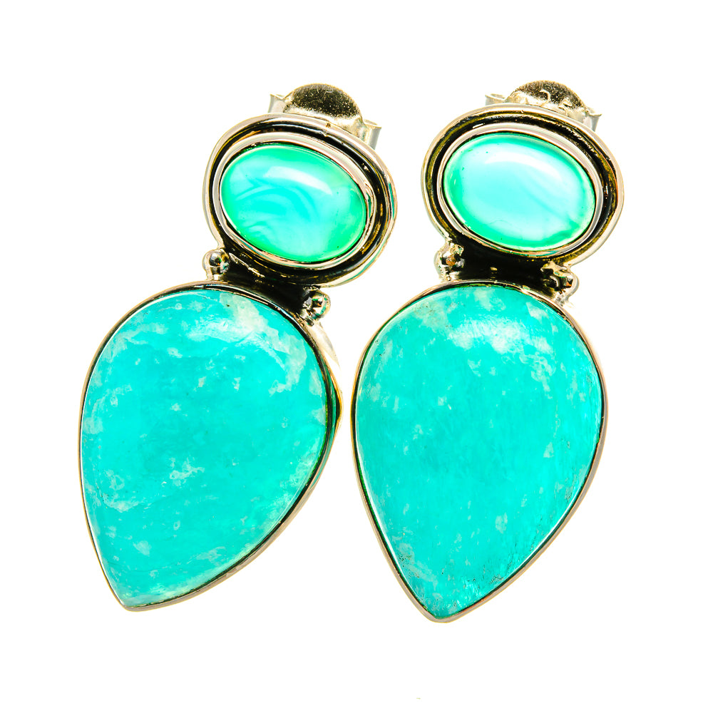 Amazonite Earrings handcrafted by Anasilvercos - EARR419125