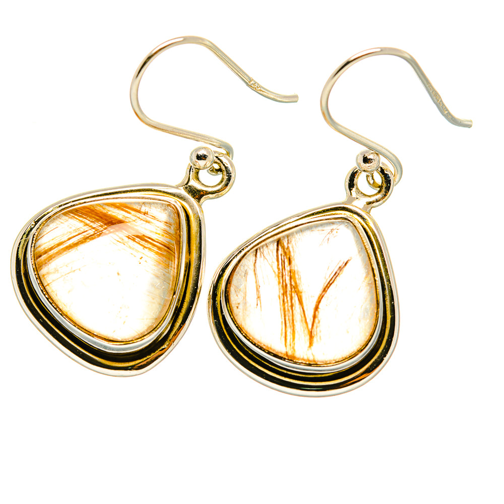 Rutilated Quartz Earrings handcrafted by Anasilvercos - EARR419130