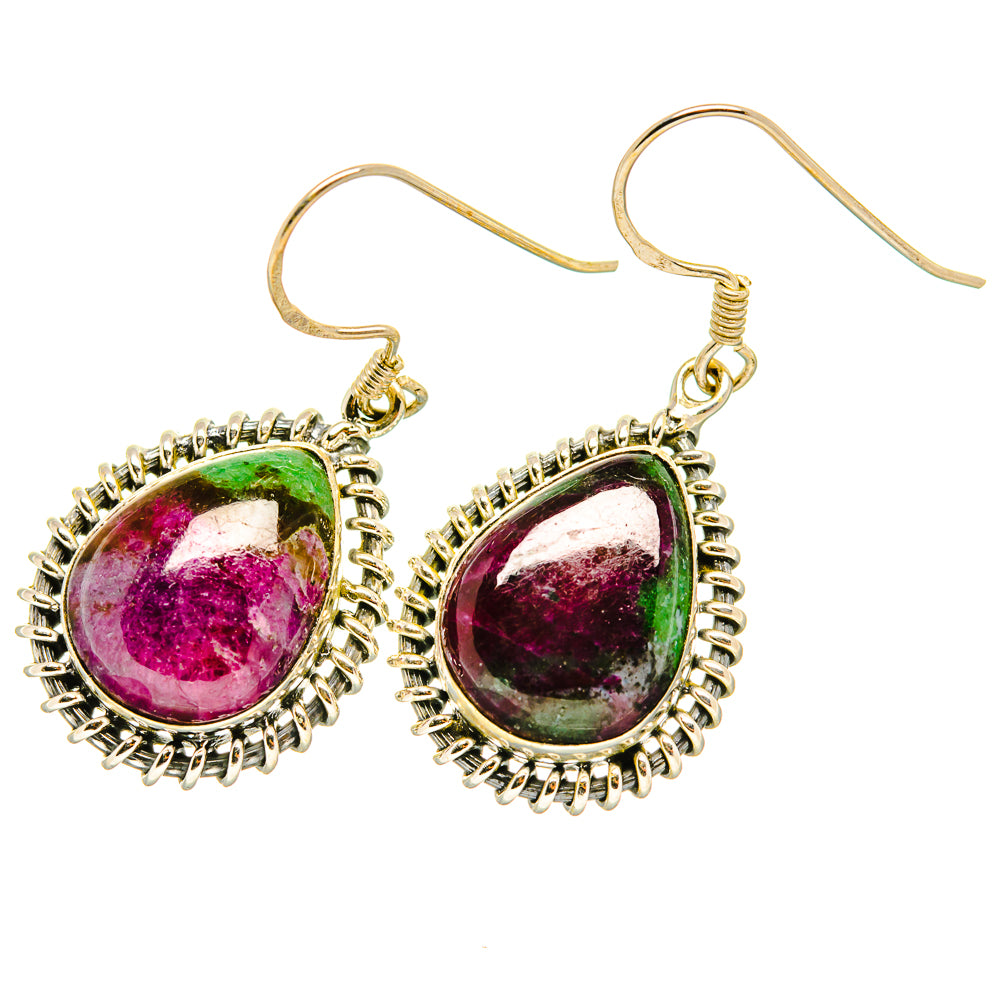 Ruby Zoisite Earrings handcrafted by Anasilvercos - EARR419139