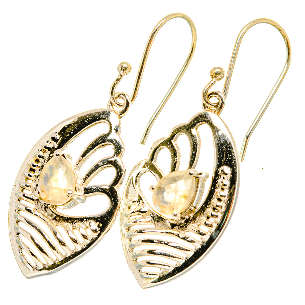 Rainbow Moonstone Earrings handcrafted by Anasilvercos - EARR419140