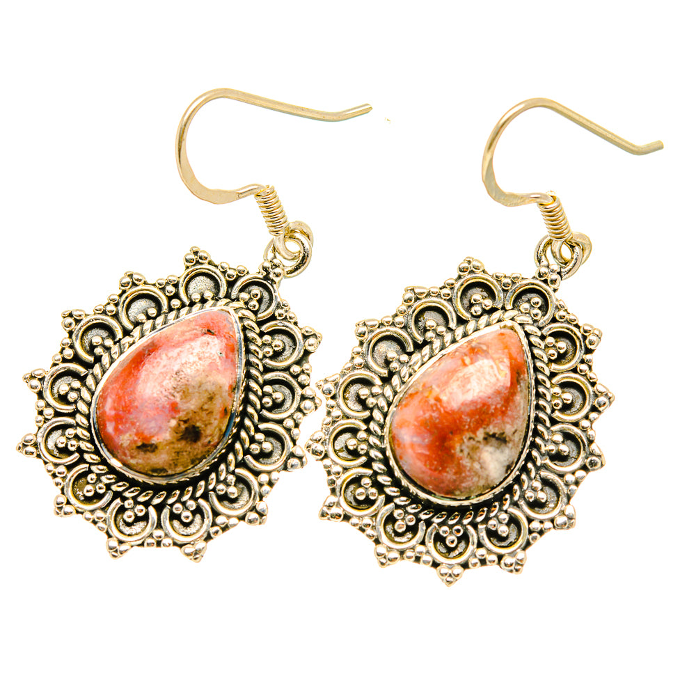Rhodochrosite Earrings handcrafted by Anasilvercos - EARR419149