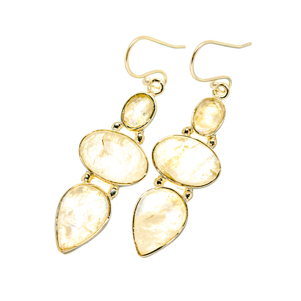 Rainbow Moonstone Earrings handcrafted by Anasilvercos - EARR419163