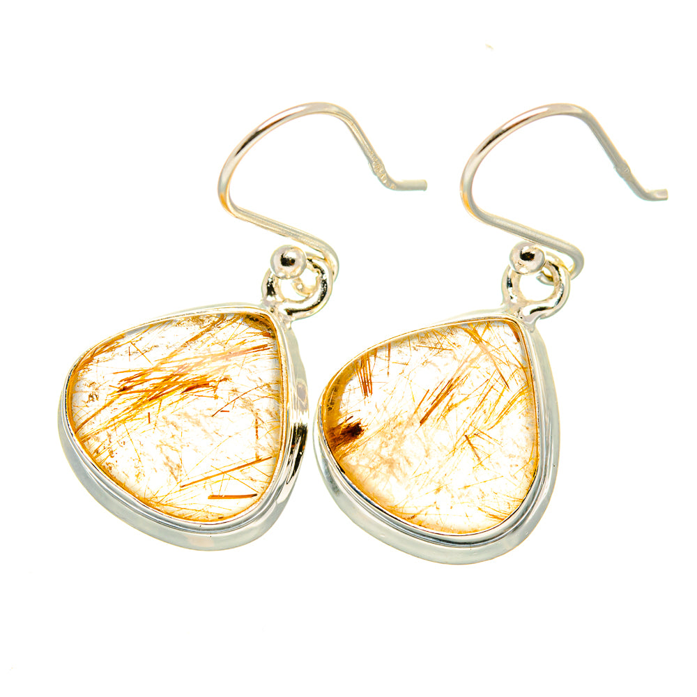 Rutilated Quartz Earrings handcrafted by Anasilvercos - EARR419179