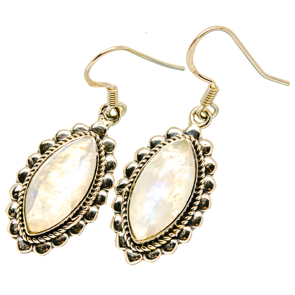 Rainbow Moonstone Earrings handcrafted by Anasilvercos - EARR419184