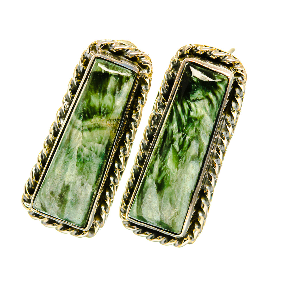 Seraphinite Earrings handcrafted by Anasilvercos - EARR419204