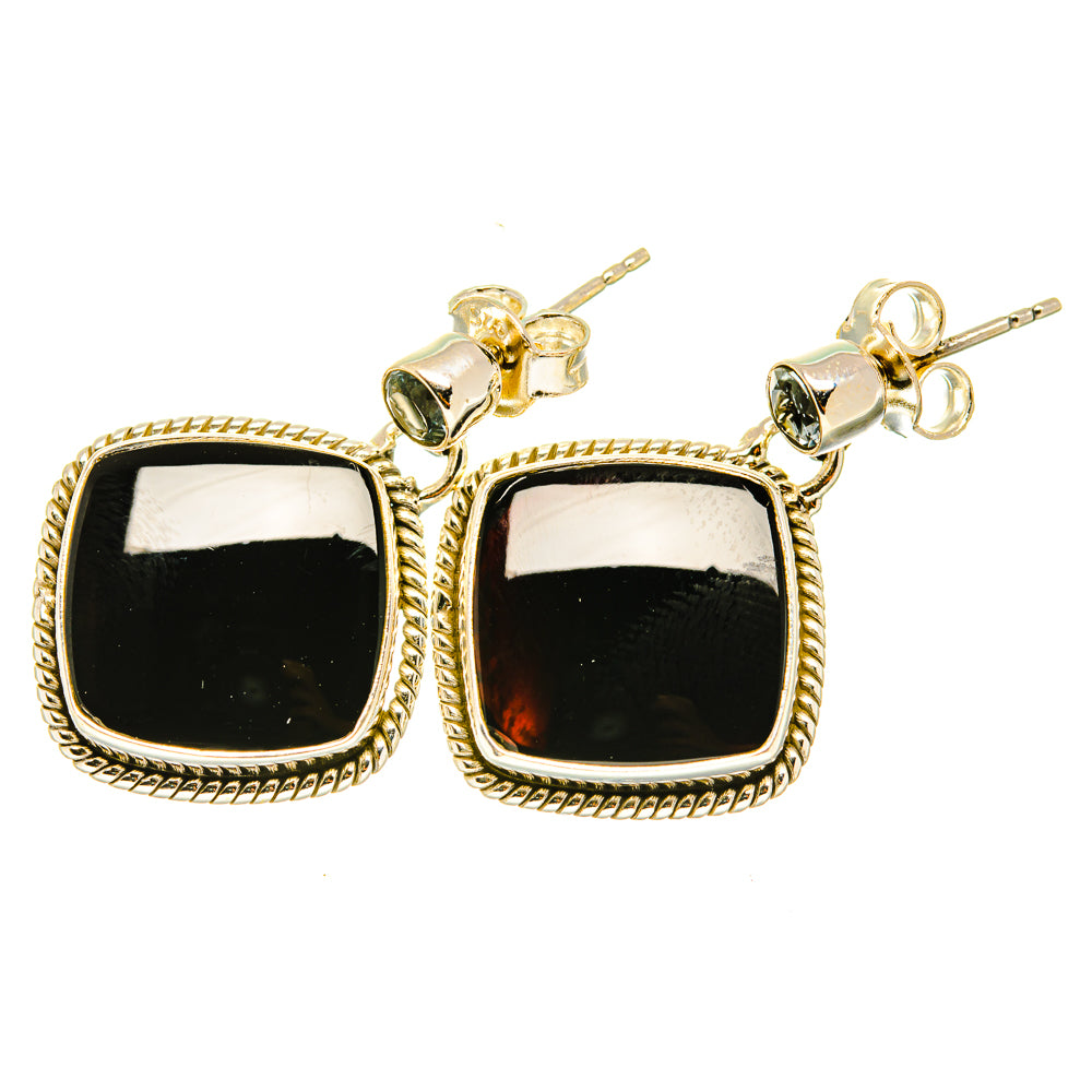 Black Onyx Earrings handcrafted by Anasilvercos - EARR419249