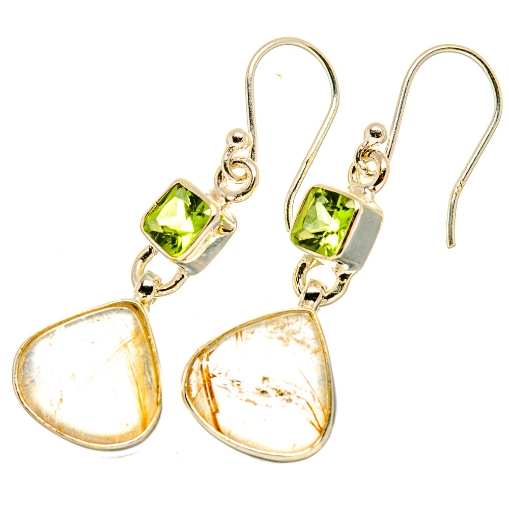 Rutilated Quartz Earrings handcrafted by Anasilvercos - EARR419250