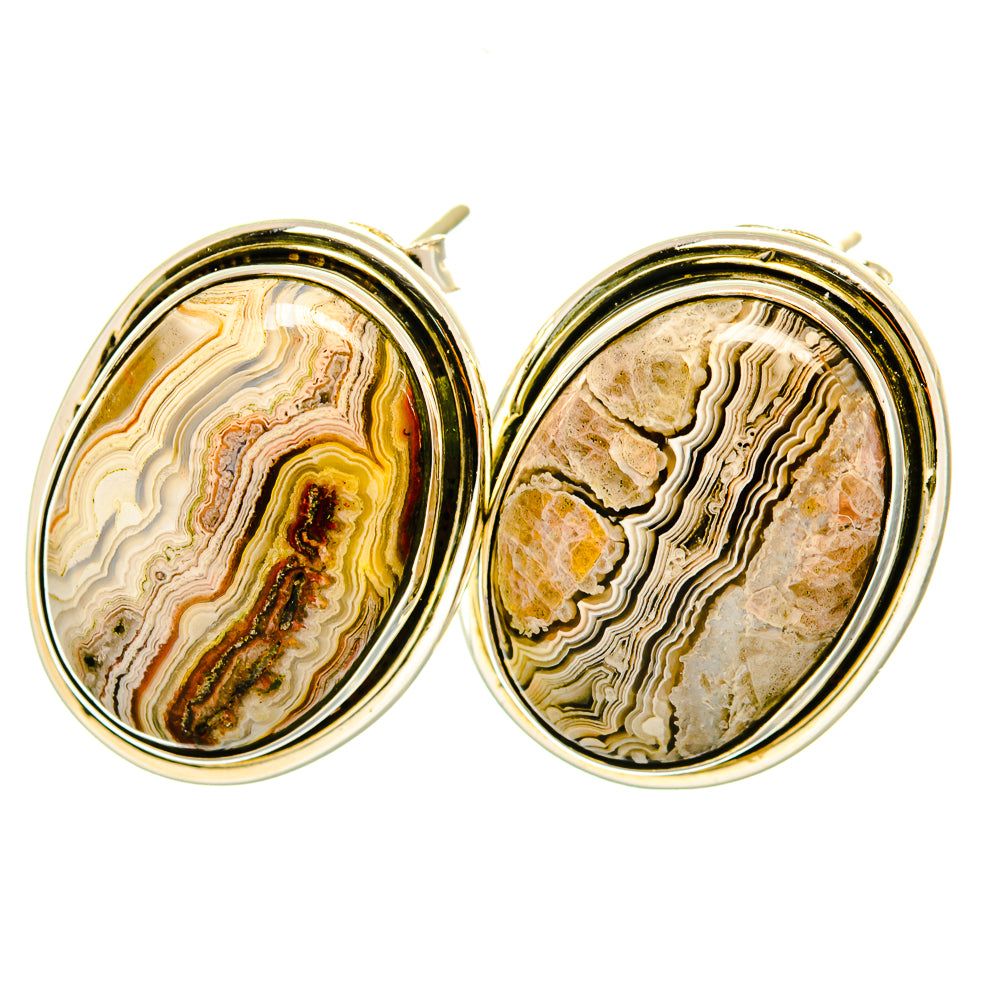 Laguna Lace Agate Earrings handcrafted by Anasilvercos - EARR419255