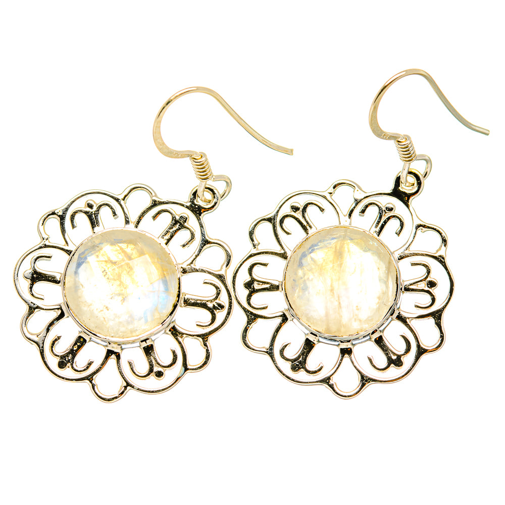 Rainbow Moonstone Earrings handcrafted by Anasilvercos - EARR419271