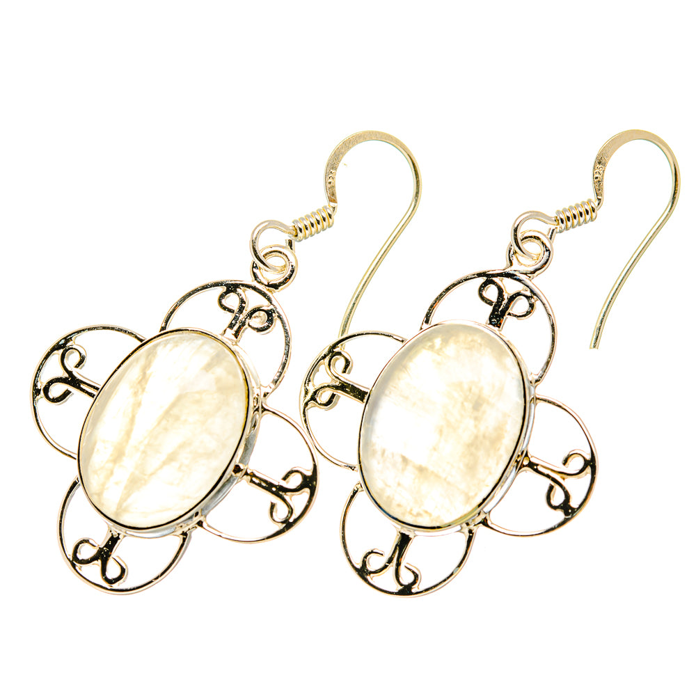 Rainbow Moonstone Earrings handcrafted by Anasilvercos - EARR419272