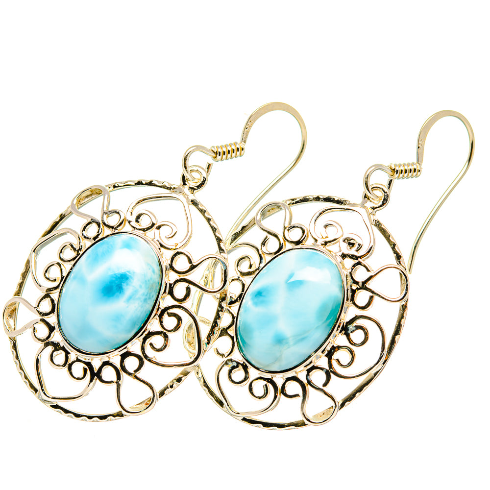 Larimar Earrings handcrafted by Anasilvercos - EARR419273