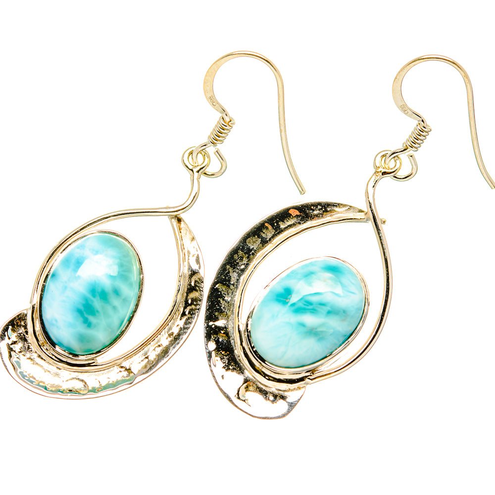 Larimar Earrings handcrafted by Anasilvercos - EARR419279