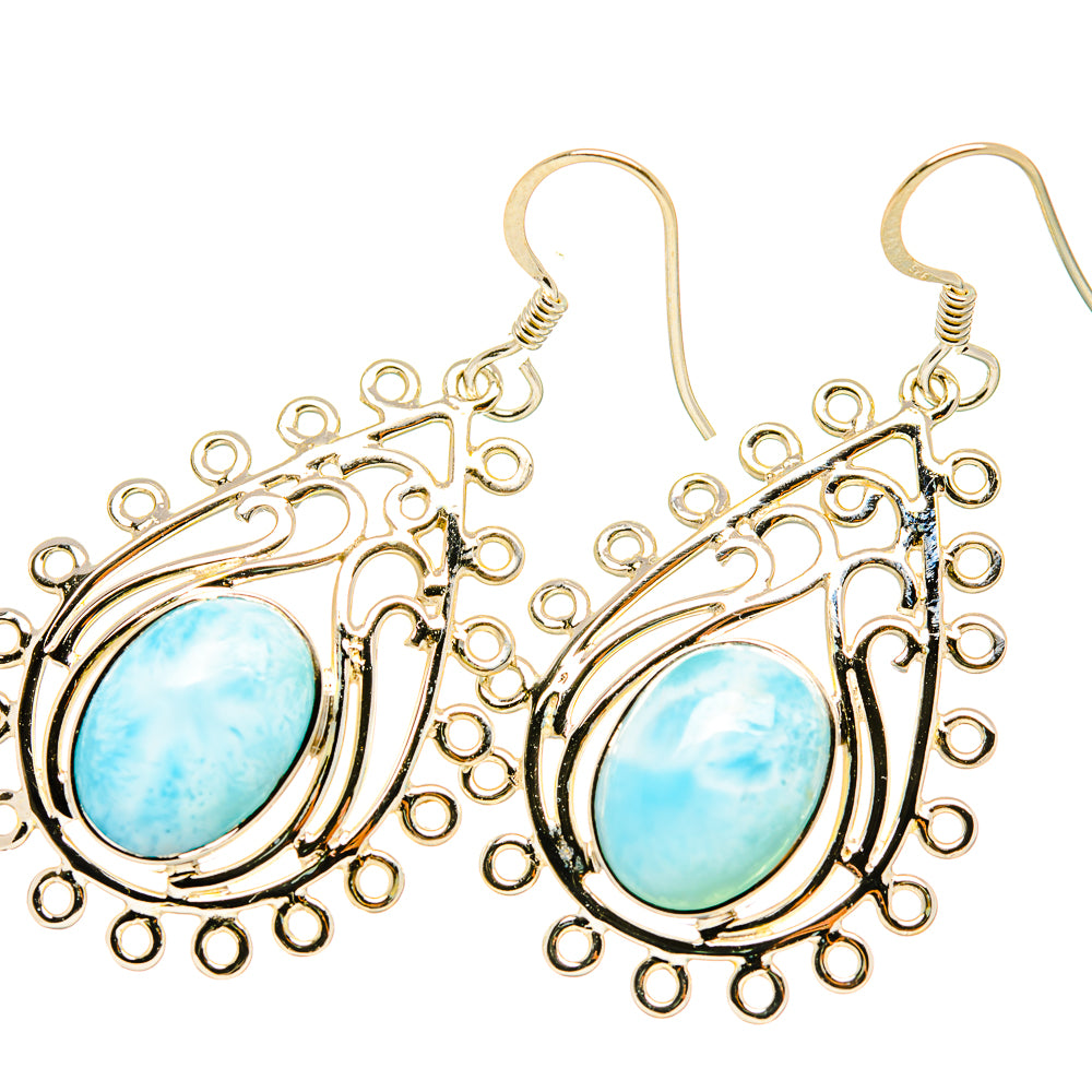 Larimar Earrings handcrafted by Anasilvercos - EARR419280