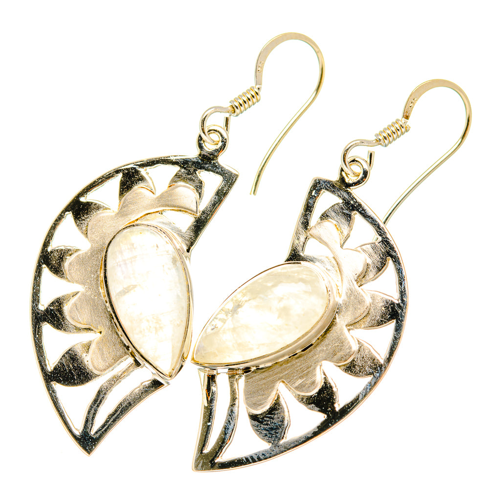 Rainbow Moonstone Earrings handcrafted by Anasilvercos - EARR419282