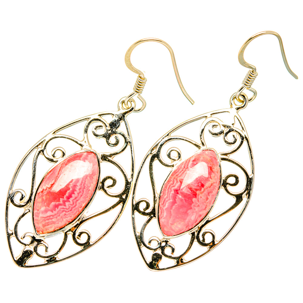 Rhodochrosite Earrings handcrafted by Anasilvercos - EARR419287