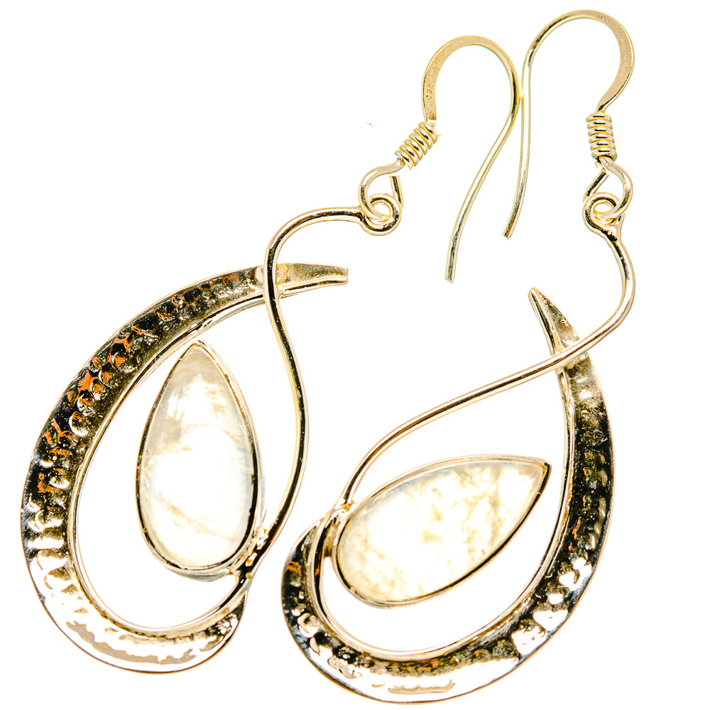 Rainbow Moonstone Earrings handcrafted by Anasilvercos - EARR419289