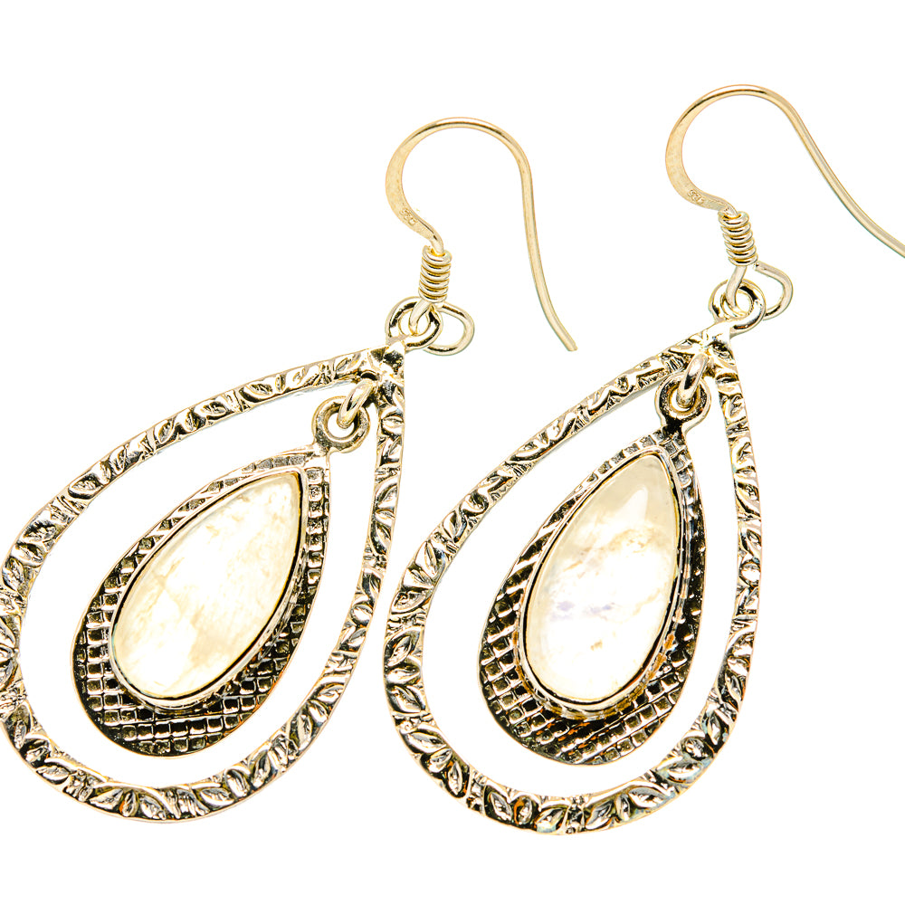 Rainbow Moonstone Earrings handcrafted by Anasilvercos - EARR419291