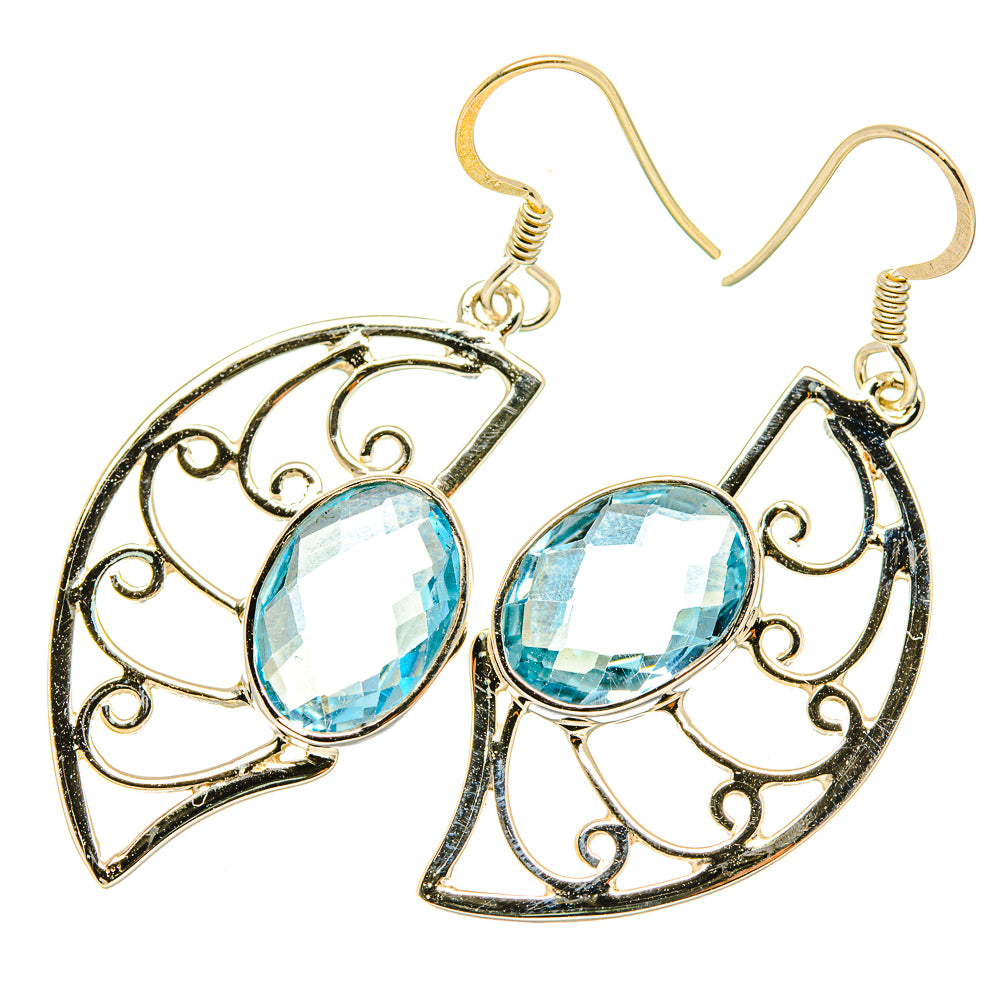 Blue Quartz Earrings handcrafted by Anasilvercos - EARR419305